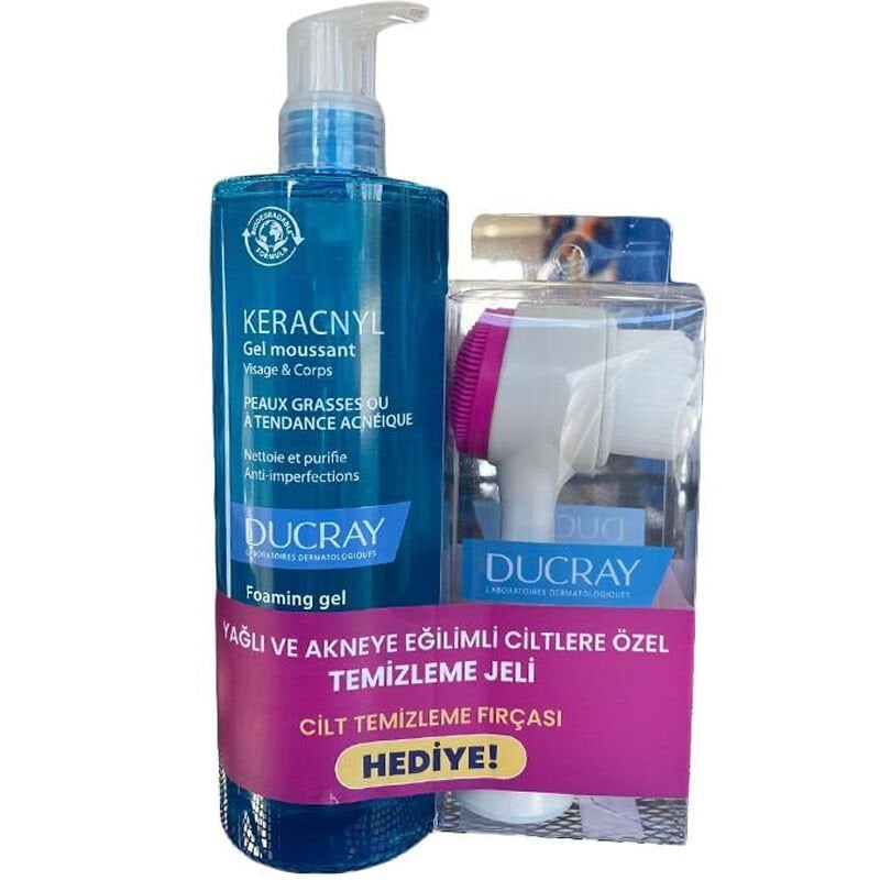 Ducray Keracnyl Gel Moussant Cilt Temizleme Fırça Hediyeli 400 ml