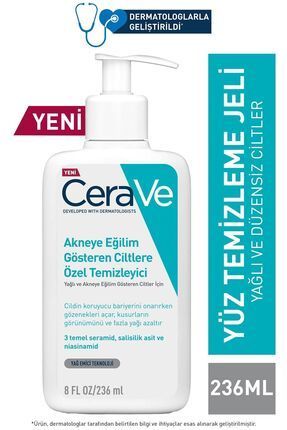Cerave Akneye Eğilimli Ciltler İçin Özel Temizleyici 236 ml + Cerave Havlu Bileklik Hediyeli