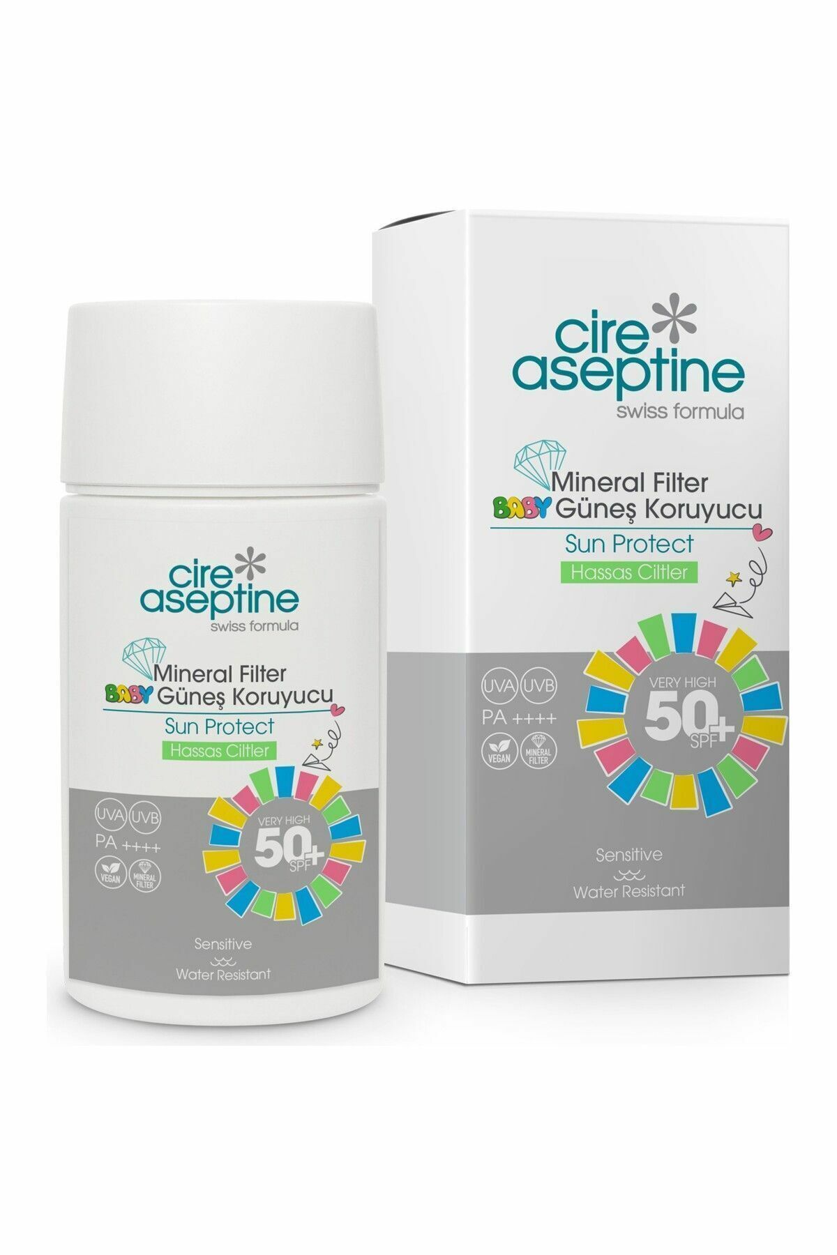 Cire Aseptine Mineral Filtreli Güneş Kremi Çocuk Hassas Cilt SPF50 50 ml