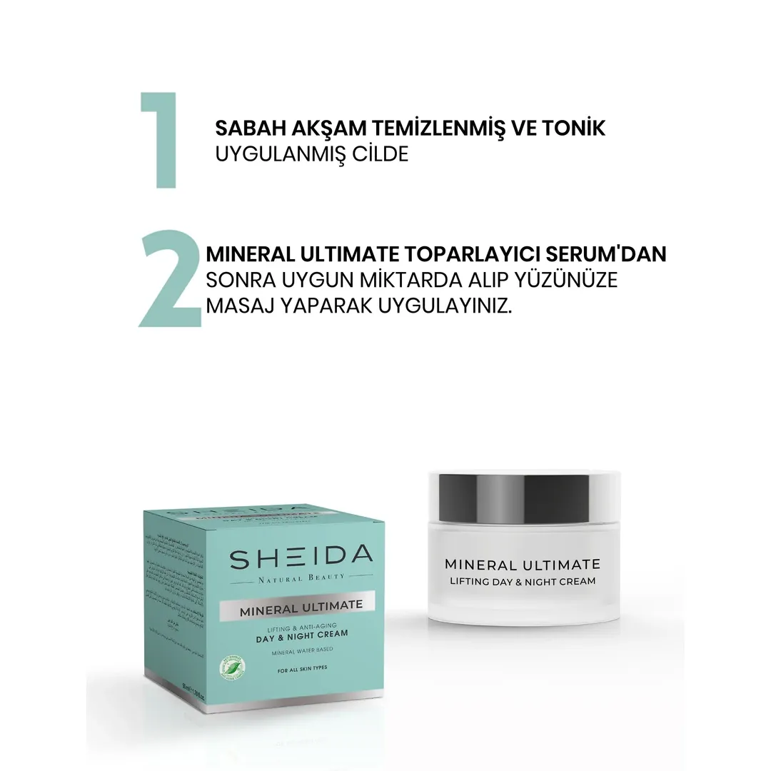 Sheida Mineral Ultimate Toparlayıcı Yaşlanma Karşıtı Gündüz ve Gece Kremi 50 ml