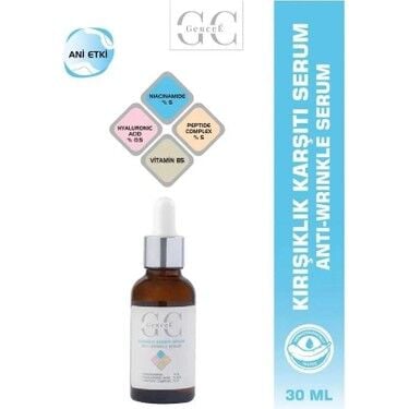 Gencee Dolgunlaştırıcı ve Kırışıklık Karşıtı Hyaluronik Asit Serum %5 Peptide ve Niacinamide 30 ml
