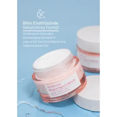 Hyalferrin Biogen Signal Yüz Kremi Laktoferrinli Bariyer Onarıcı ve Yaşlanma Karşıtı Kore 50 gr