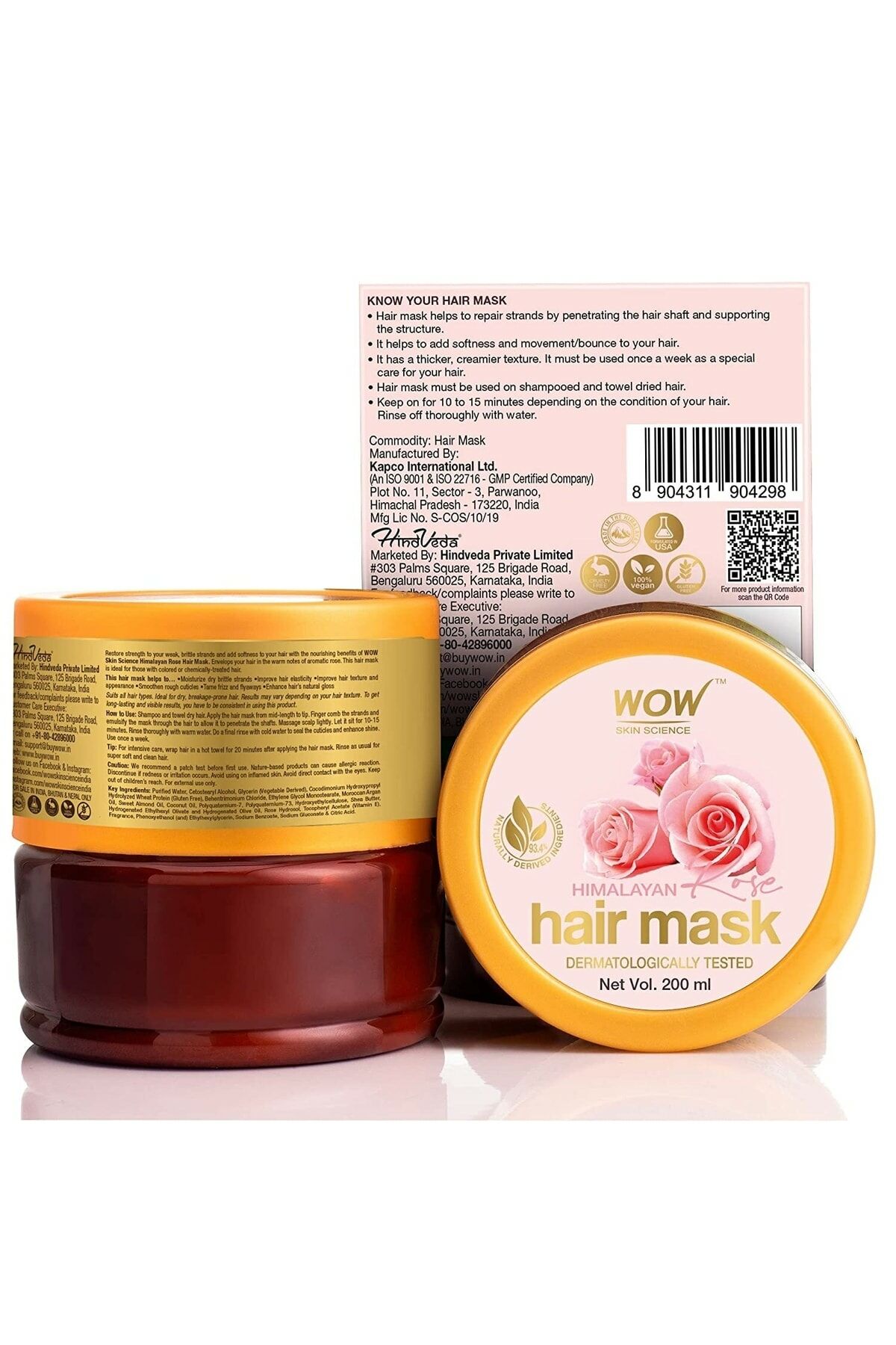 WOW Skin Science Hint Gülü Saç Maskesi 200 ml