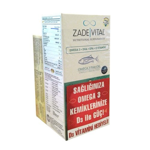 Zade Vital Omega 3 Balık Yağı 30 Kapsül + D3 Vitamini 30 Kapsül Hediye