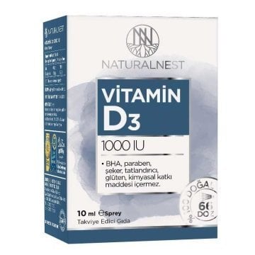 SKT:11/2022 Naturalnest Vitamin D3 1000 IU 10ml Sprey