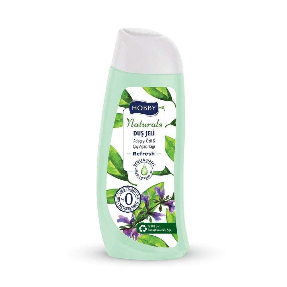 Hobby Duş Jeli Naturals Refresh Adaçayı Özü Çay Ağacı Yağı 500 ml