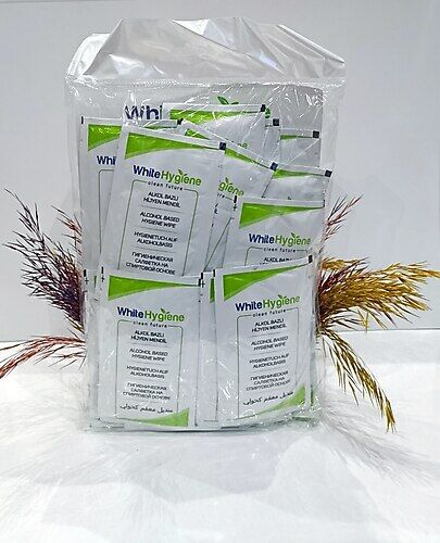 Whitehygiene Alkollü Nemlendiricili Büyük Boy Tekli Mendil 7x12 cm 1000 Adet