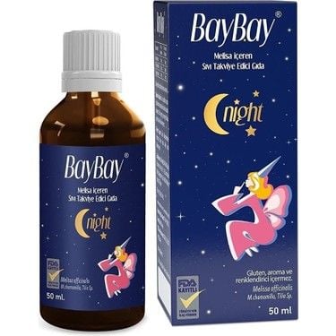 Baybay Night Melisa İçeren Bitkisel Damla 50 ml
