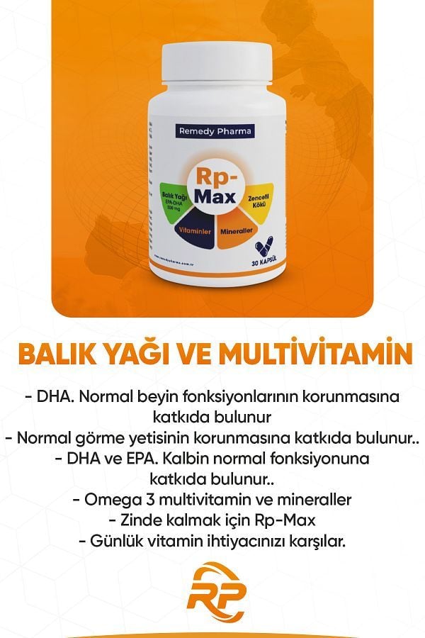 Rp-Max Multivitamin Mineraller ve Omega 3 30 Kapsül