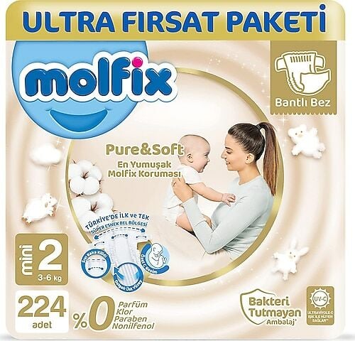 Molfix Pure Soft Bebek Bezi No: 2 74'lü