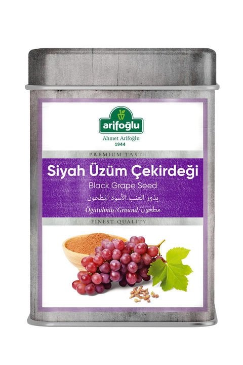 Arifoğlu Siyah Üzüm Çekirdeği Öğütülmüş Teneke Kutu 125 gr
