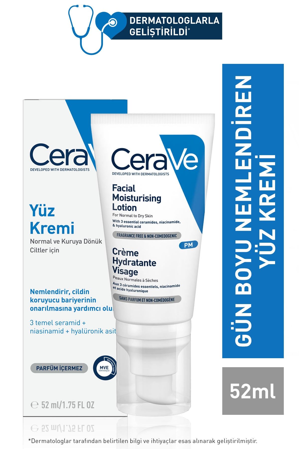 Cerave Yüz Nemlendirici Krem 52 ml + Köpüren Temizleyici 15 ml - Tanışma Boyu