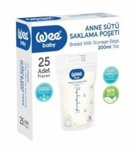 (KUTU HASARLI) Wee Baby Anne Sütü Saklama Poşeti 25 Li Kod:889