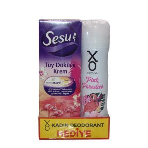 Sesu Tüy Dökücü Krem Hassas Tüyler İçin 100ml + Deodorant Hediye
