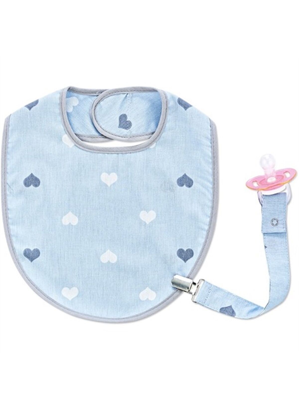 Babyjem Emzik Askılı Mama Önlüğü Mavi