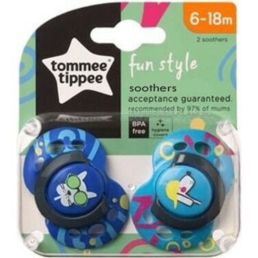 Tomme Tippee Fun Style Emzik 6-18 Ay Desenli Mavi 2'li