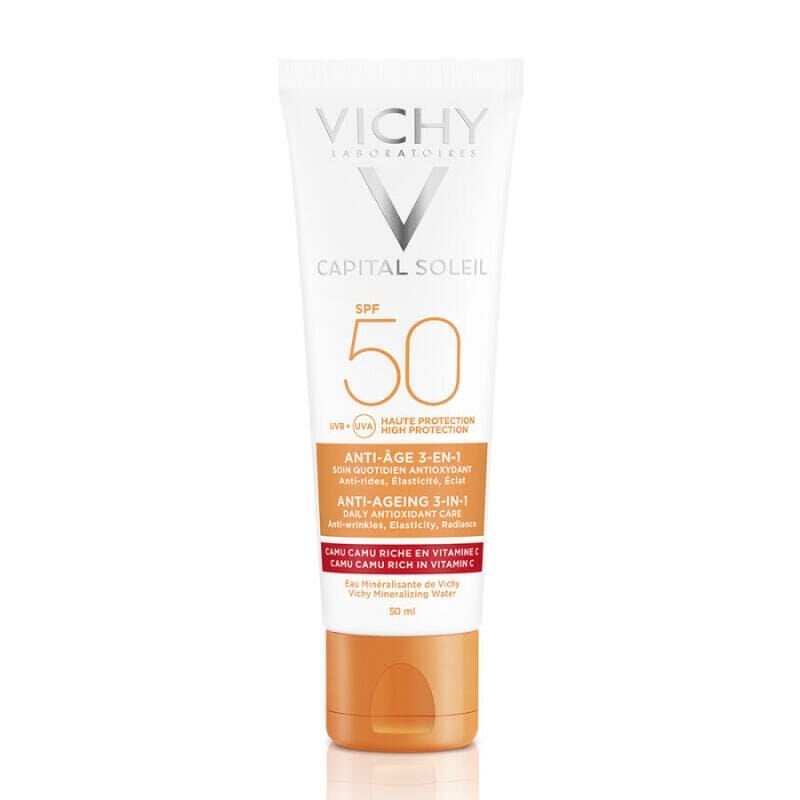 Vichy Capital Ideal Soleil Anti Age 3 In 1 Antioxidant Care Cream SPF50 50 ml + Vichy Normaderm 15 ml