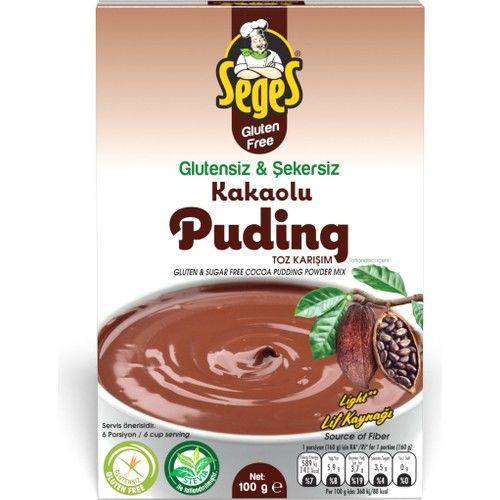 Seges Glutensiz Şekersiz Kakaolu Puding 100 gr