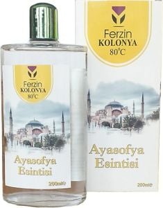 Ferzin Ayasofya Esintisi Cam Şişe Kolonya 80 Derece 200 ml