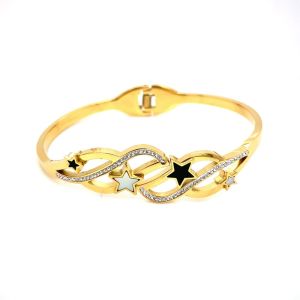 Yıldız Figürlü Çelik Bileklik Gold