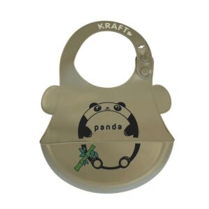 Kraft Silikon Bebek Önlüğü Yeni 6 Ay+ Gri