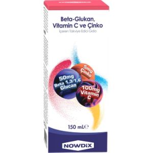 Nowdix Beta Glukan & Vitamin C & Çinko Şurup 150 ml