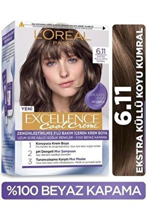 L'Oreal Paris Excellence Cool Saç Boyası 6/11 Küllü Koyu Kumral