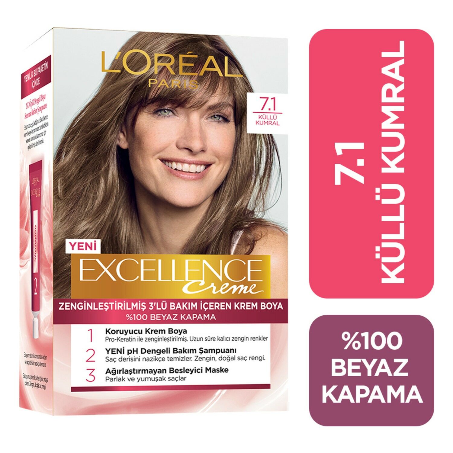 L'Oreal Paris Excellence Saç Boyası - 7/1 Kumral Küllü