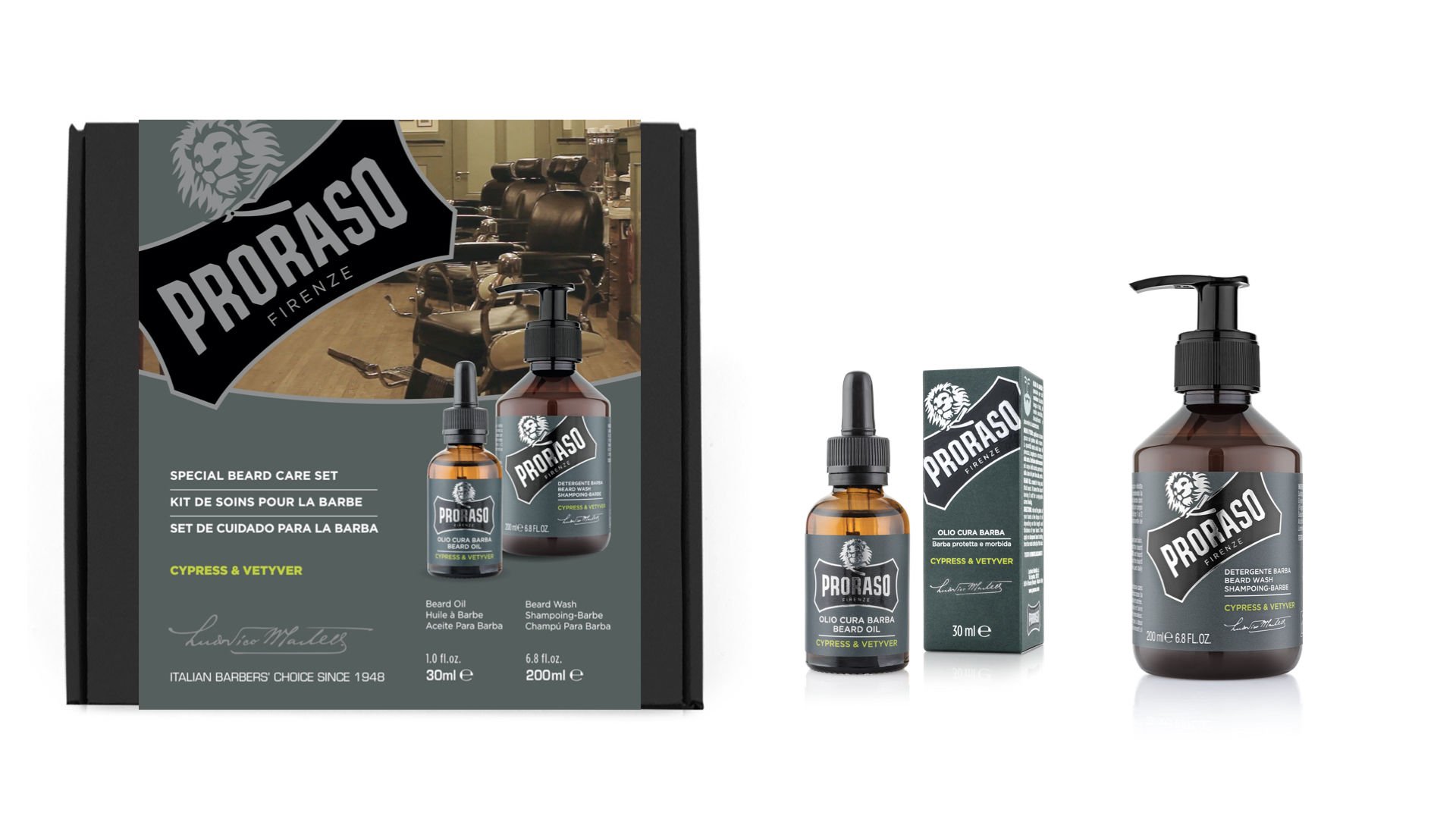 Proraso Special Beard Care Set Cypress Vetyver Sakal Bakım Seti - Sakal Bakım Yağı 30 ml + Şampuanı 200 ml