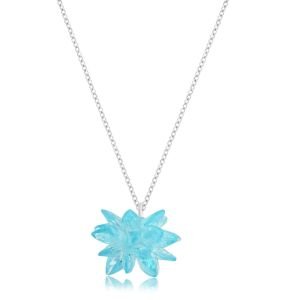 Turkuaz Kristal Swarovski Kolye Gümüş