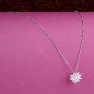 Beyaz Kristal Swarovski Kolye Gümüş