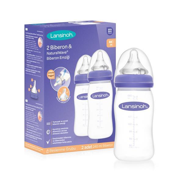 LANSINOH NATUREL WAVE BIBERON SETI 240 ML X2
