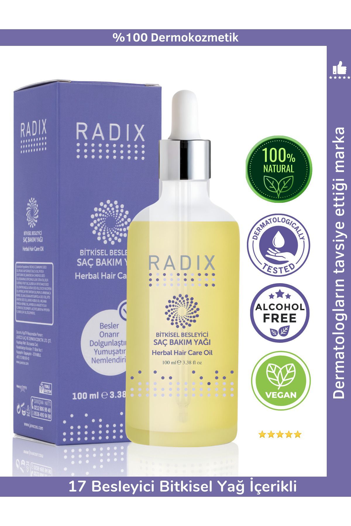 Radix Bitkisel Besleyici Saç Bakım Yağı 100 ml