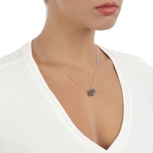 Füme Kristal Swarovski Kolye Gümüş