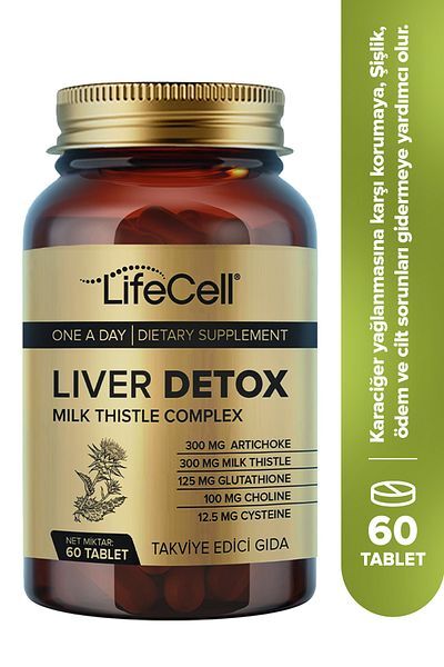 Lifecell Liver Detox Glutatyon Devedikeni Ve Enginar İçeren Takviye Edici Gıda 60 Tablet
