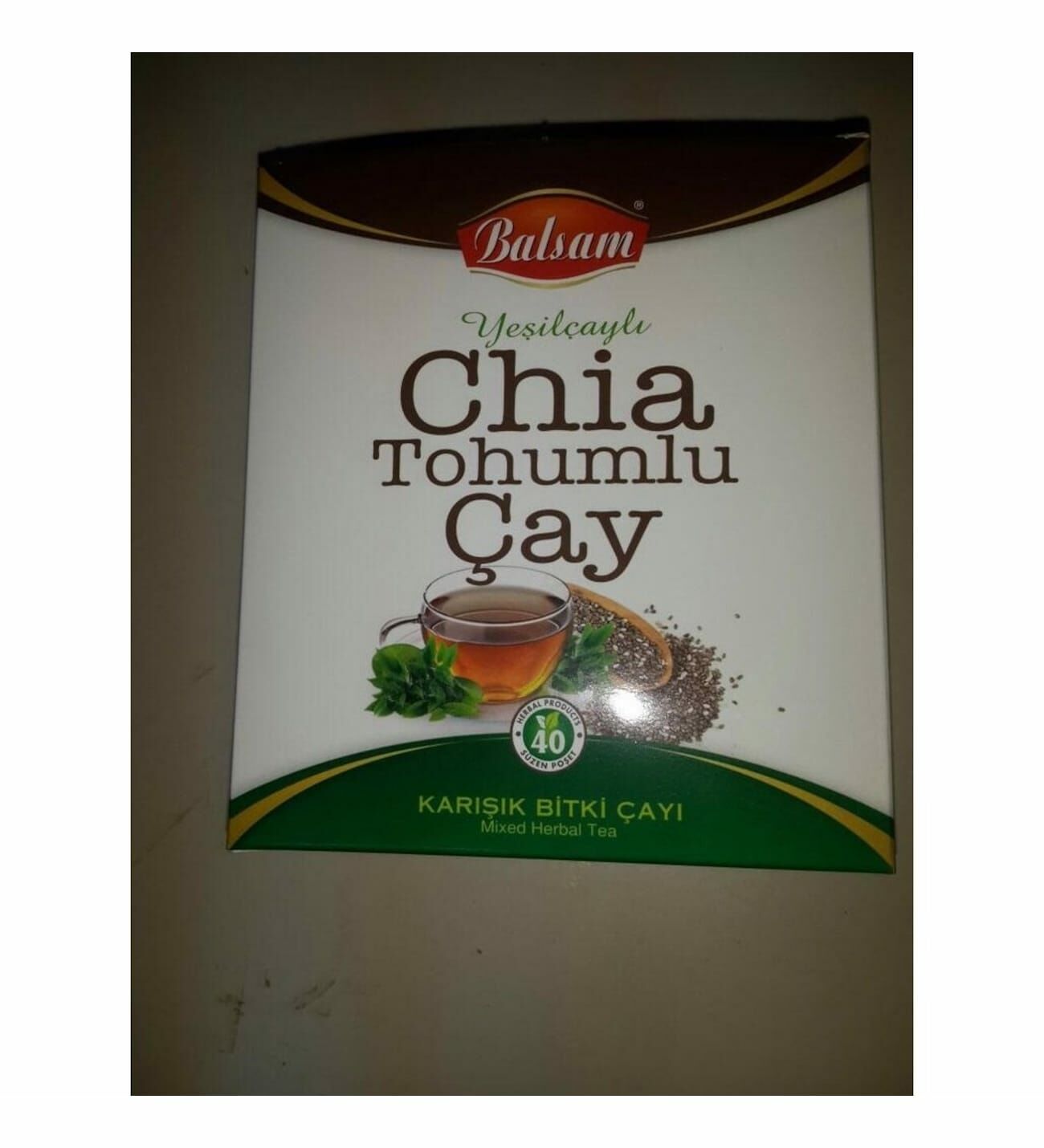 Mindivan Yeşil Çaylı Chia Tohumlu Çay 30'lu