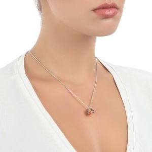 Mix Kristal Swarovski Kolye Gümüş