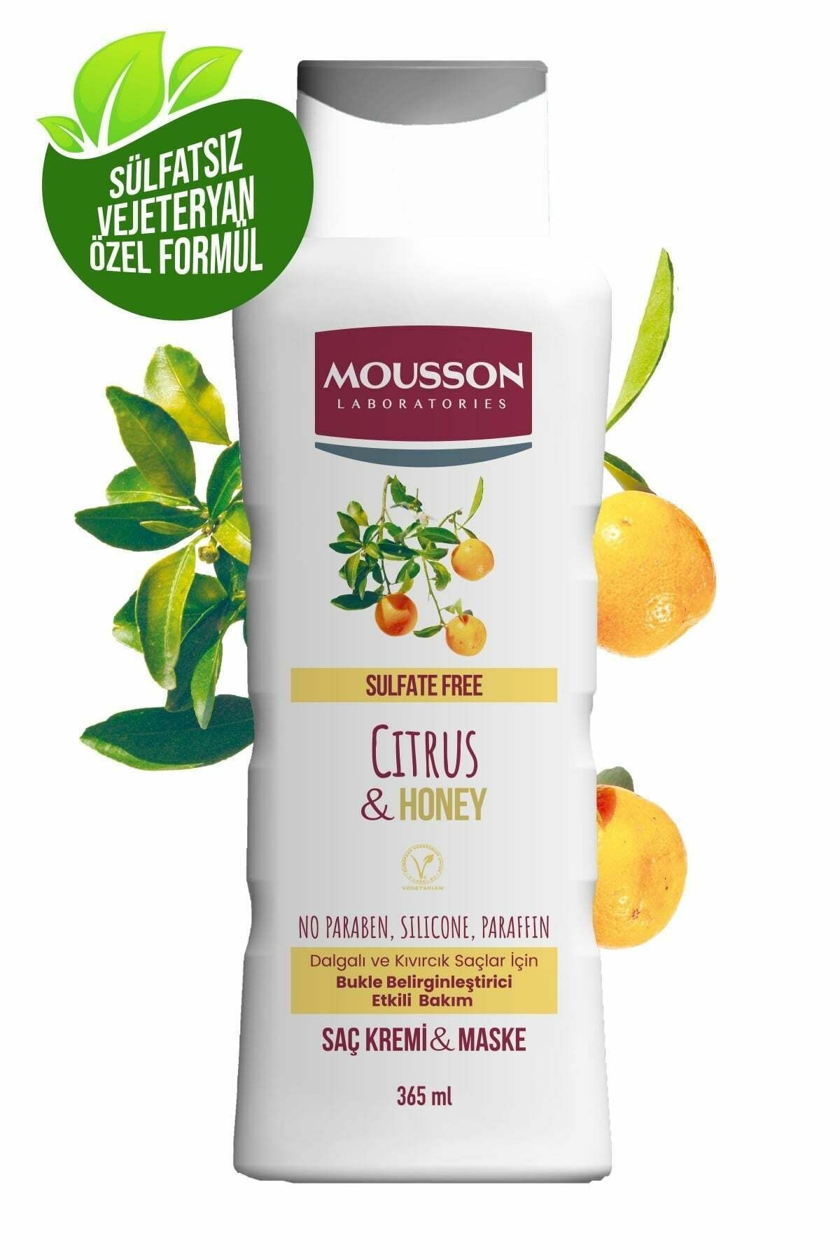 Mousson Turunçgil&Amp Bal İçeren Bukle Belirginleştirici Etkili Sülfatsız Saç Bakım Krem ve Maskesi 365 ml
