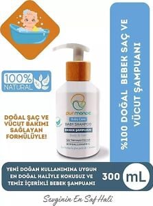 Pur Monde Doğal Göz Yakmayan Formül Bebek Saç ve Vücut Şampuanı 300 ml