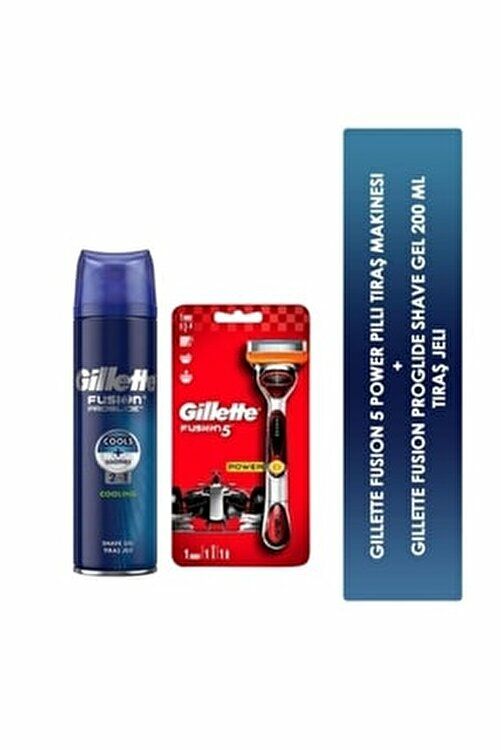 Gillette Fusion 5 Power Pilli Tıraş Makinesi + Fusion Proglide Shave Gel 200 ml