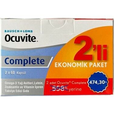 Ocuvite Complete 60 Kapsül - 2'li Fırsat Paketi 926.50 TL Etiketli