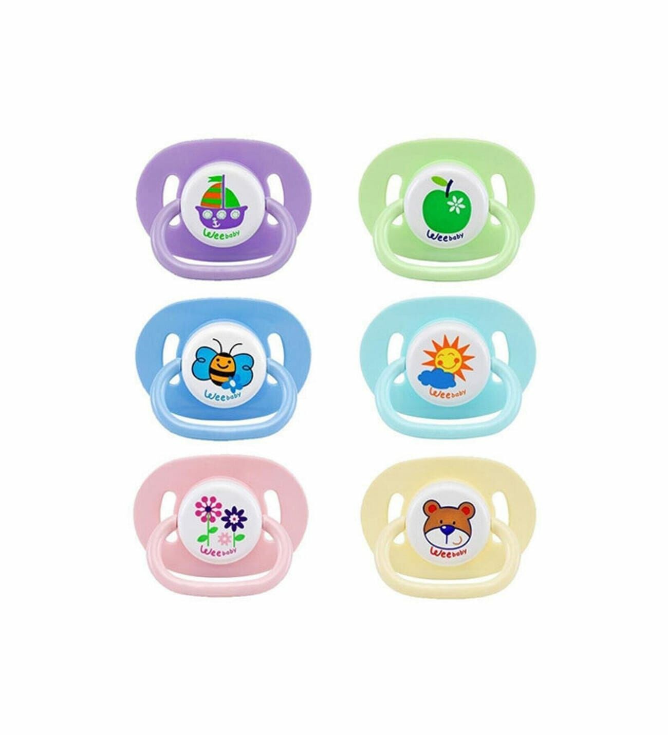 Wee Baby Silikon Kiraz Uçlu Oval Gövdeli Emzik Askılı 3'lü
