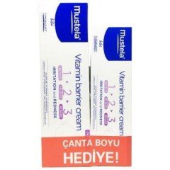 Mustela Vitamin Barrier 1-2-3 Cream (Çanta Boyu Hediyeli) Pişik Önleyici Onarıcı ve Koruyucu 100ml+50ml