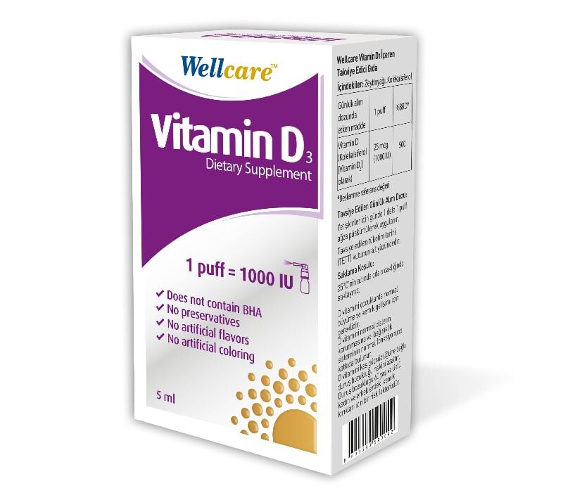 WELLCARE VITAMIN D3-1000 IU 5 ML SPREY