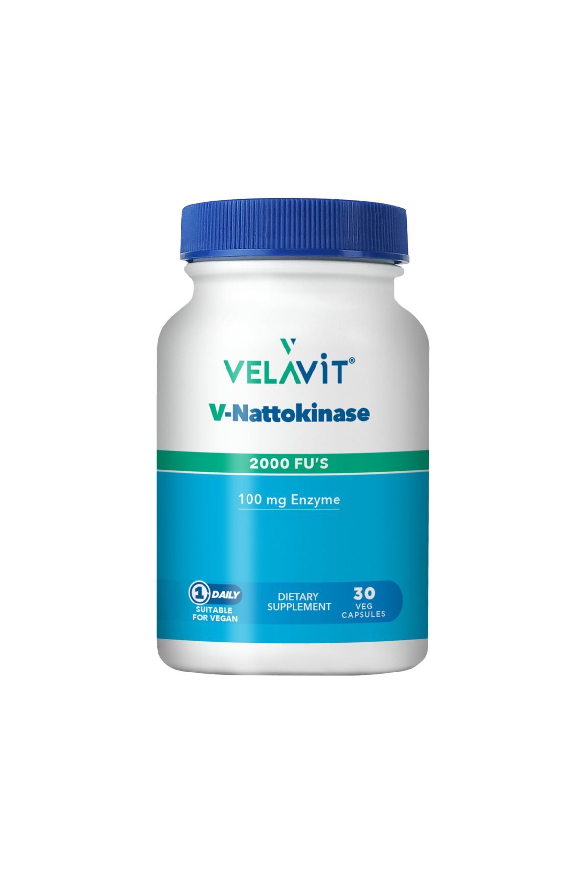 Velavit V-Nattokinasse 2000 Fu's 100 mg Enzyne 30 Kapsül