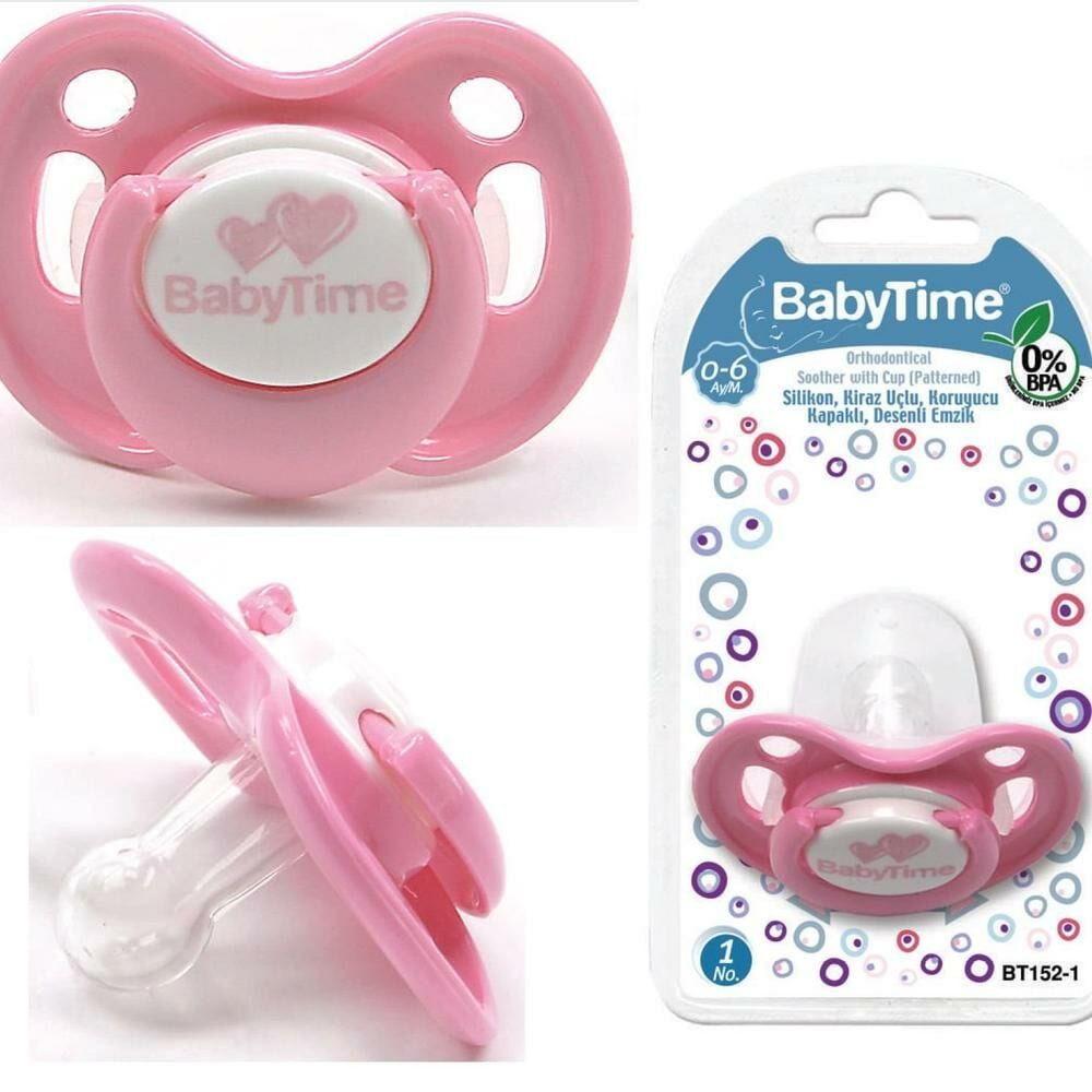 Baby Time Kiraz Uçlu Koruyucu Kapaklı Emzik