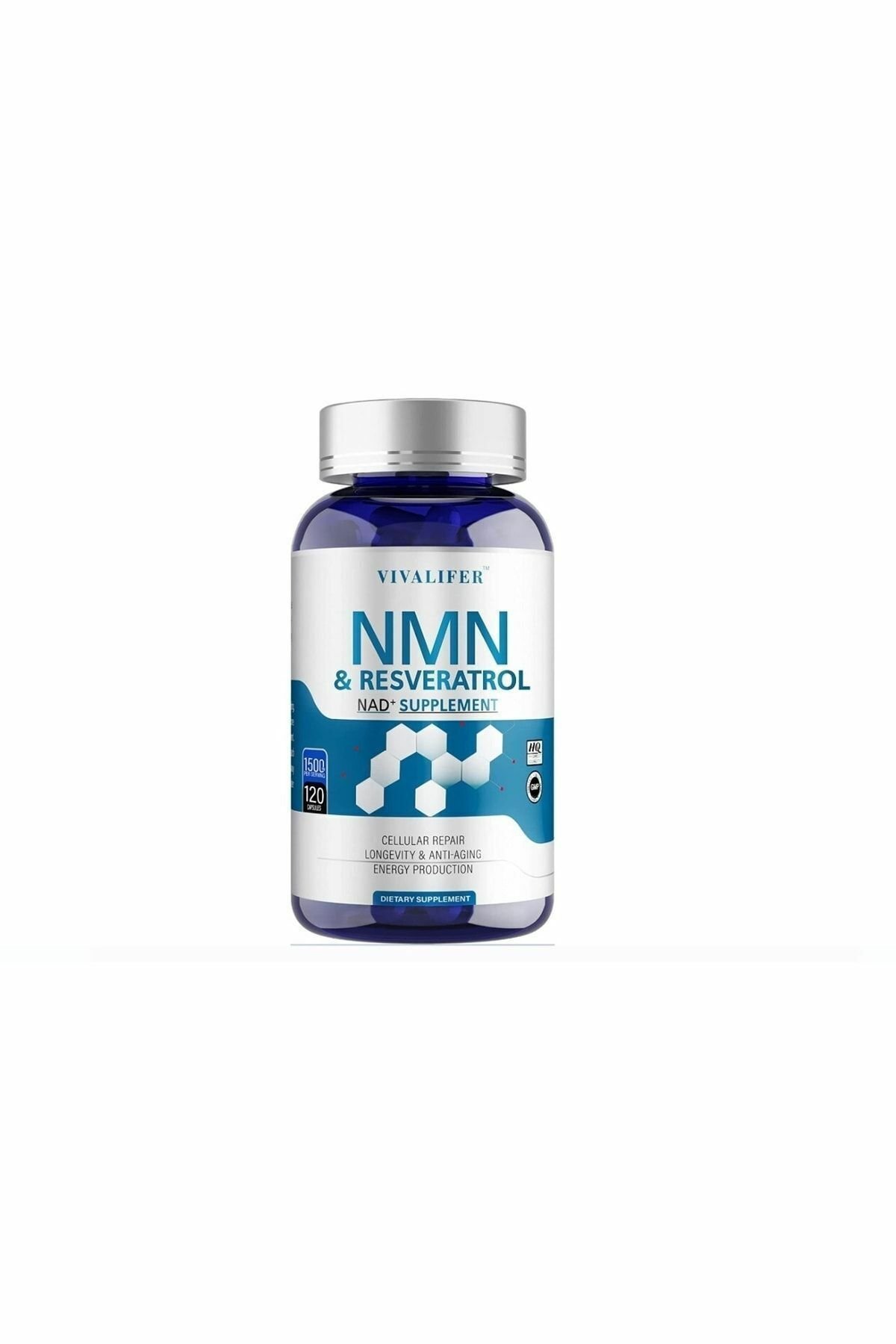 Vivalifer NMN Resveratrol Nad+ 1500 mg 120 Capsules