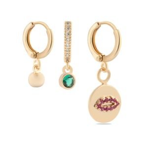 YSX Renkli Zirkon Taşlı Küpe