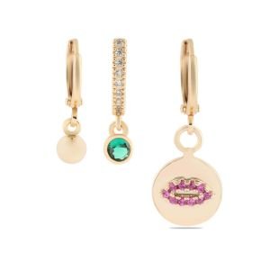 YSX Renkli Zirkon Taşlı Küpe