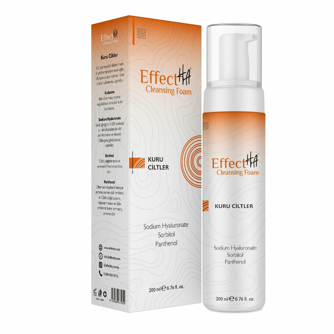 Effectha Kuru Ciltler Yüz Temizleme Köpüğü 200 ml